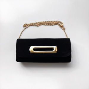 Black Faux Suede Clutch